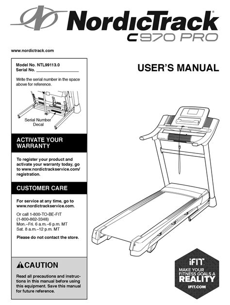 treadmill nordictrack ifit pdf manual